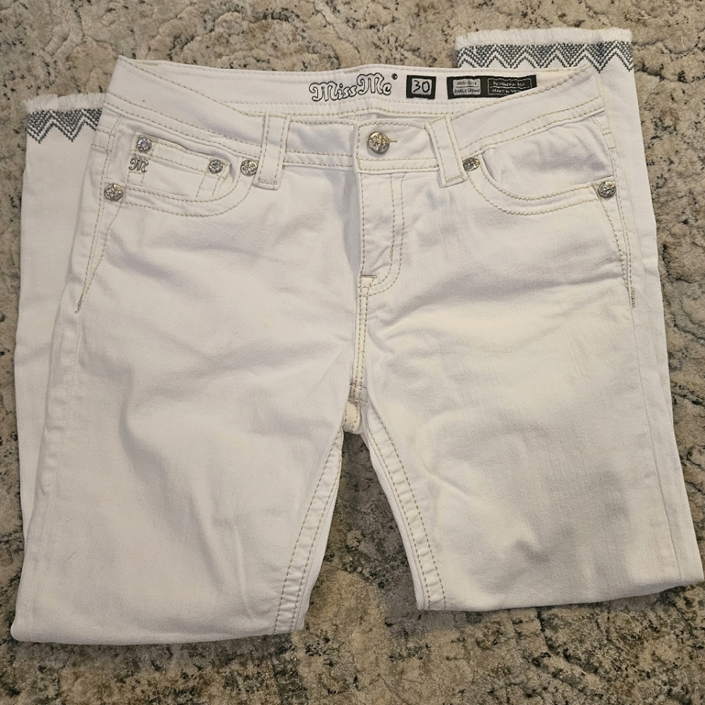 Miss Me White Denim Jeans